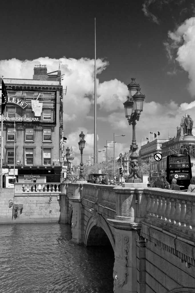 O’Connell Bridge view of Dublin Spire